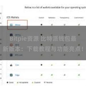 Bitpie资源 比特派钱包最新版本：下载教程与功能亮点！