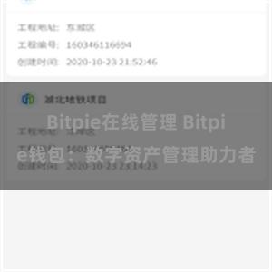 Bitpie在线管理 Bitpie钱包：数字资产管理助力者