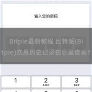 Bitpie最新教程 比特派(Bitpie)交易历史记录在哪里查看？